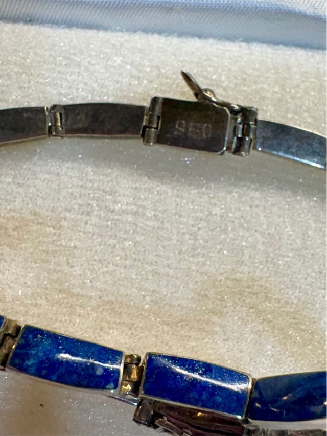 Conjunto de plata 950 y lapislázuli