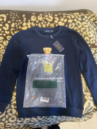 Sudadera Polo Ralph Lauren Oso Azul Talla L