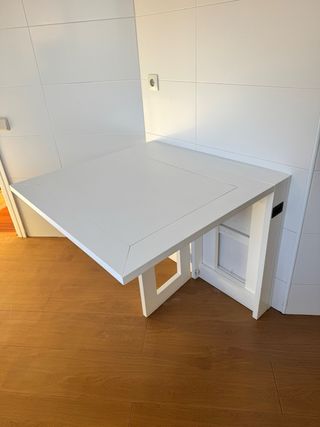 Mesa comedor extensible de madera blanca TAN Banak