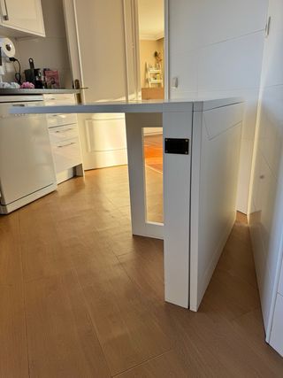 Mesa comedor extensible de madera blanca TAN Banak