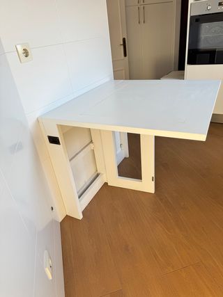 Mesa comedor extensible de madera blanca TAN Banak