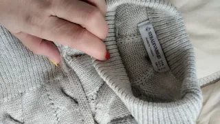 Lote abrigo beige y jersey gris