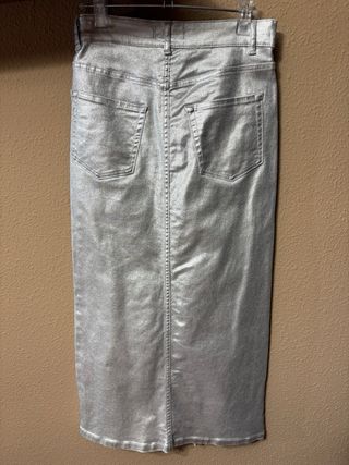 Falda Pull&Bear plateada larga