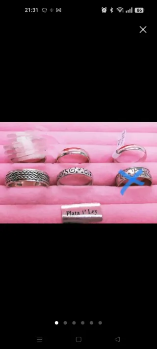 Anillos Plata S925 Hombre tallas en foto