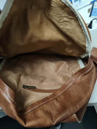 Mochila de piel marrón cabra