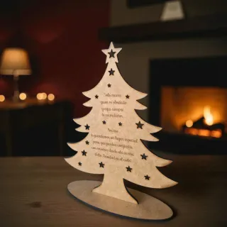 Árbol de Navidad Memorial grabado en Madera