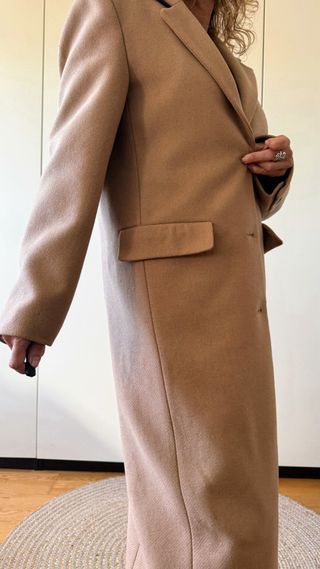 Abrigo largo lana Mango beige