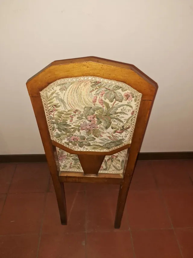 Conjunto de 6 sillas antiguas tapizadas del s. XX