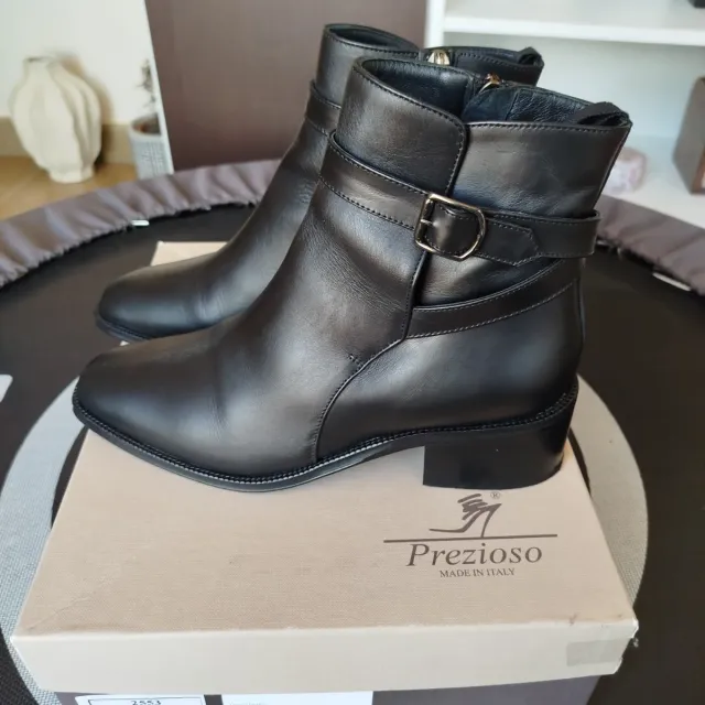 Botines de piel negros talla 37