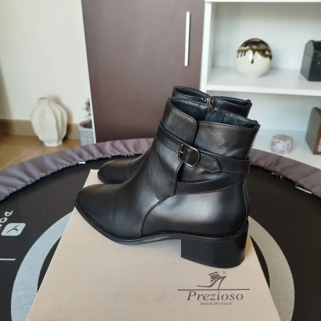 Botines de piel negros talla 37