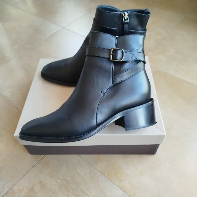 Botines de piel negros talla 37