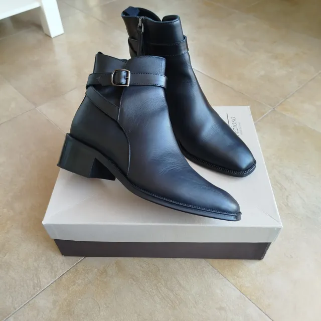 Botines de piel negros talla 37