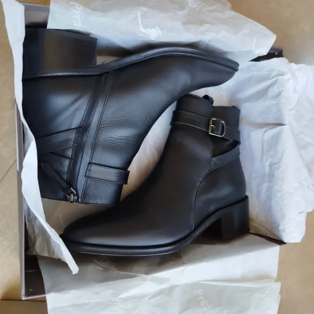 Botines de piel negros talla 37