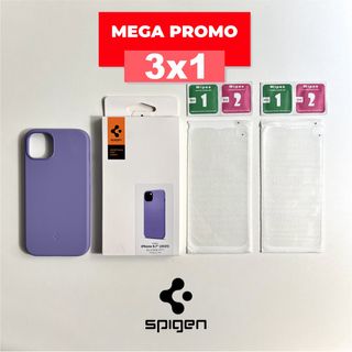13 | Custodia Spigen + 2 Vetri Temperati | iPhone