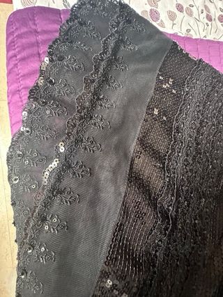 Vestido Mango Negro Lentejuelas