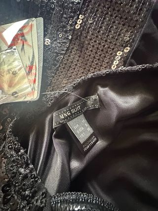 Vestido Mango Negro Lentejuelas