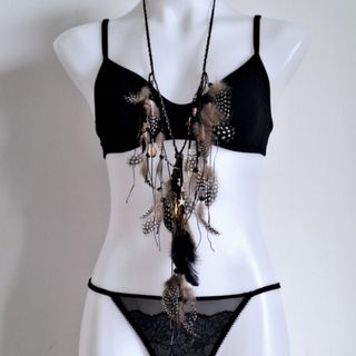 Collar/Cinturón Plumas Naturales