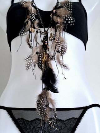 Collar/Cinturón Plumas Naturales