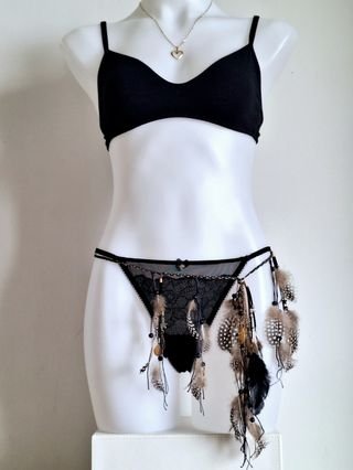 Collar/Cinturón Plumas Naturales