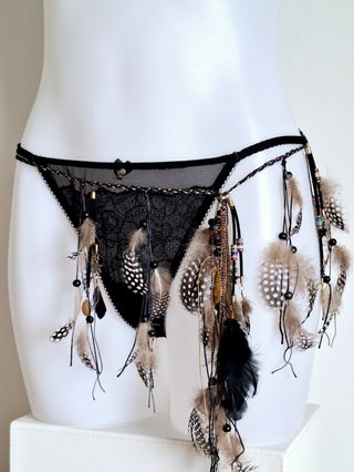 Collar/Cinturón Plumas Naturales