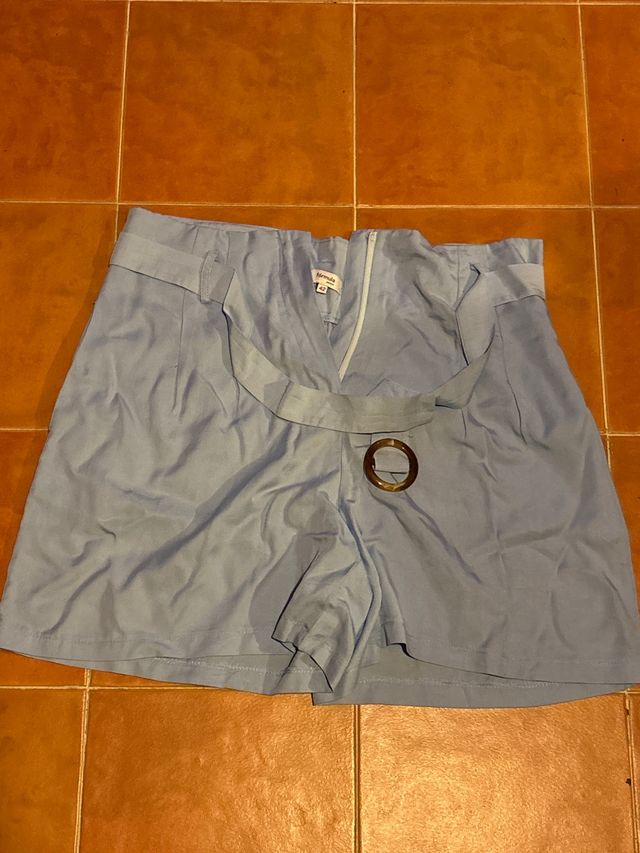 Pantalón corto azul claro mujer talla 32