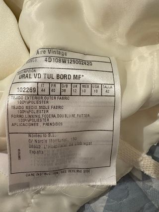 Vestido de Novia color blanco roto