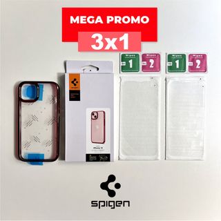 13 | Custodia Spigen + 2 Vetri Temperati | iPhone