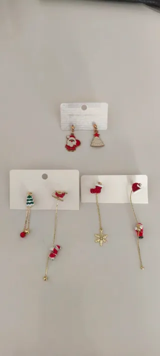Pendientes Navideños Santa y Árbol