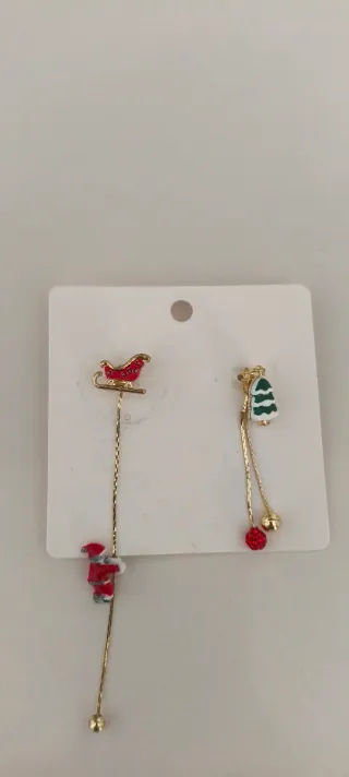 Pendientes Navideños Santa y Árbol
