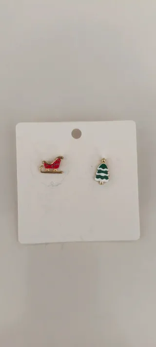 Pendientes Navideños Santa y Árbol