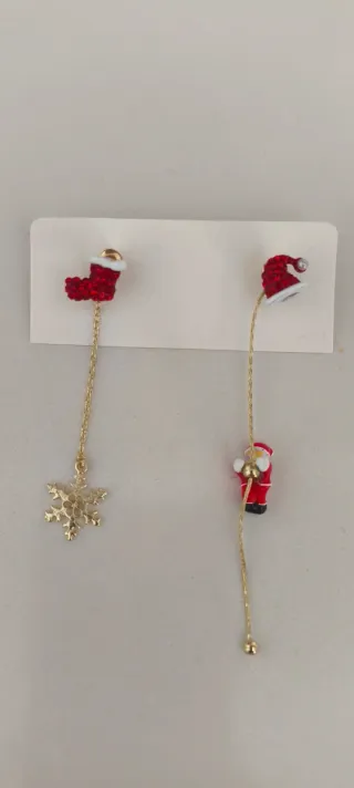 Pendientes Navideños Santa y Árbol