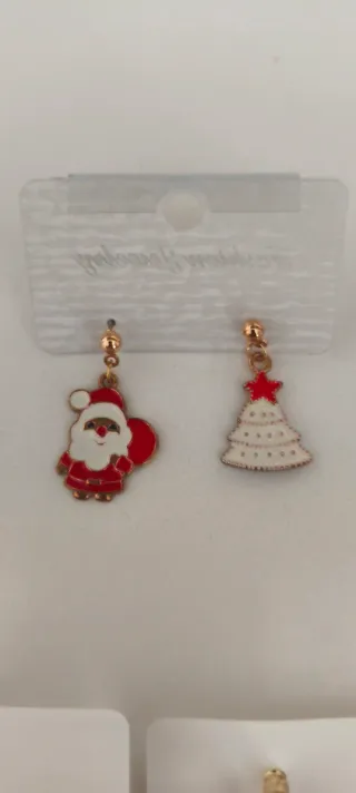 Pendientes Navideños Santa y Árbol