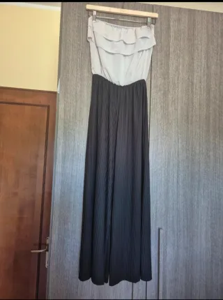 Tuta intera elegante grigio/nera S