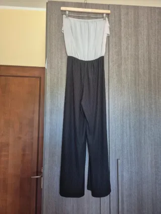 Tuta intera elegante grigio/nera S