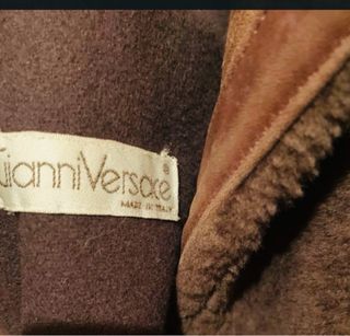 Chaqueta cuero marrón ante y mouton auténtica