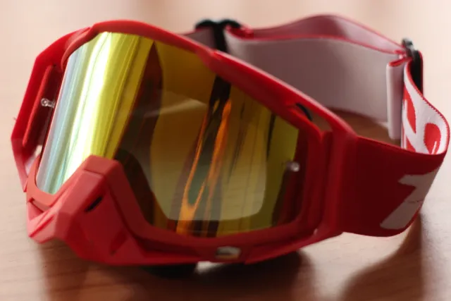 Gafas Motocross Rojas y Blancas.