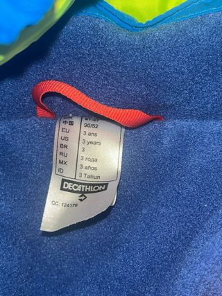 Mono de Nieve Infantil Talla 3 Años