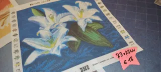 4 DISEGNI SU Tela Aida stampato PUNTO CROCE