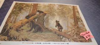 4 DISEGNI SU Tela Aida stampato PUNTO CROCE