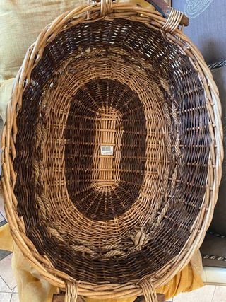 Cesto Ovale Vimini Beige e Marrone