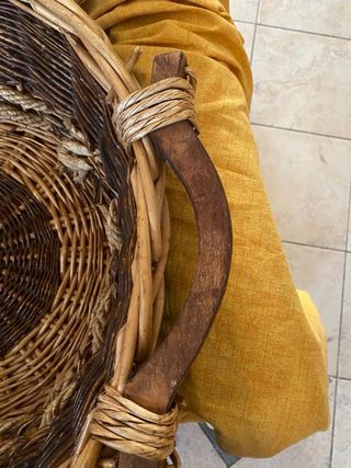 Cesto Ovale Vimini Beige e Marrone