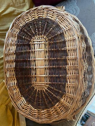 Cesto Ovale Vimini Beige e Marrone