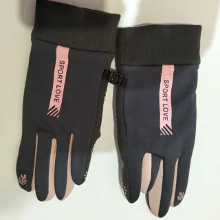 Guantes Invierno Talla S Negro y Rosa