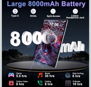 Tablet Android 14 10 22GB RAM+128GB ROM