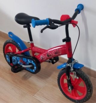 Bicicleta Infantil Spiderman Roja y Azul
