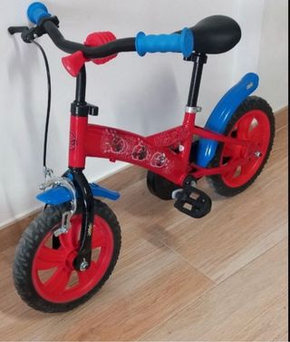 Bicicleta Infantil Spiderman Roja y Azul