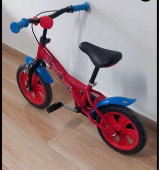 Bicicleta Infantil Spiderman Roja y Azul