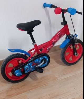 Bicicleta Infantil Spiderman Roja y Azul