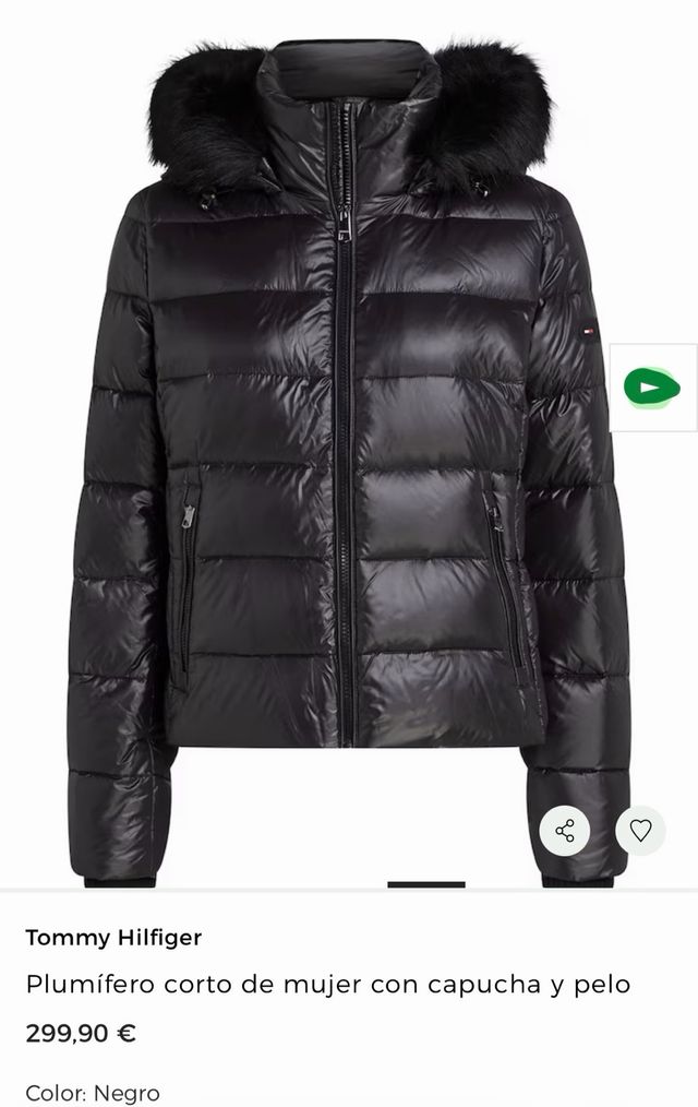 Chaqueta Tommy Hilfiger negra corta