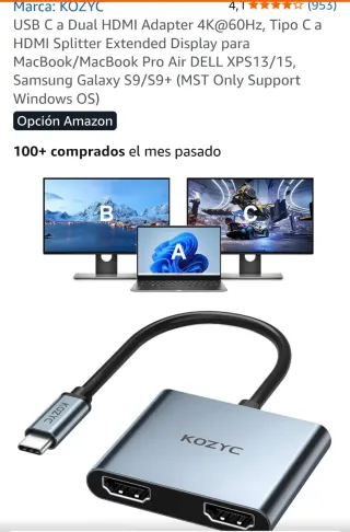 Adaptador USB-C a HDMI 4K 60Hz